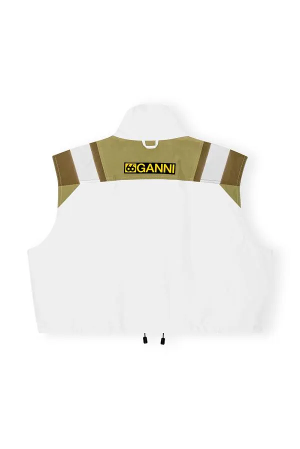 Clothing GANNI Outerwear X 66North Kria Cropped Vest White Lamb
