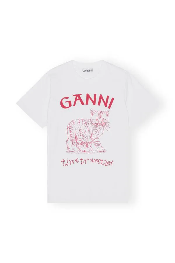 Clothing GANNI TShirts Relaxed Future Tshirt Bright White Clothing GANNI TShirts Relaxed Future Tshirt Bright White