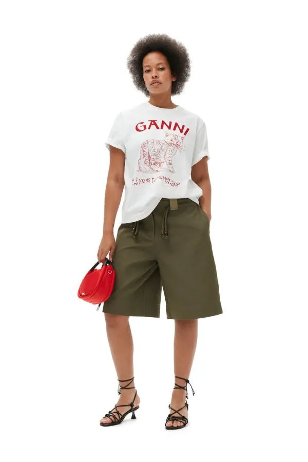 Clothing GANNI TShirts Relaxed Future Tshirt Bright White Clothing GANNI TShirts Relaxed Future Tshirt Bright White