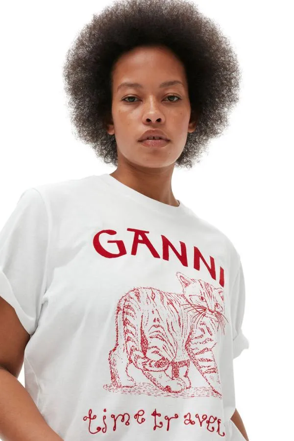 Clothing GANNI TShirts Relaxed Future Tshirt Bright White Clothing GANNI TShirts Relaxed Future Tshirt Bright White