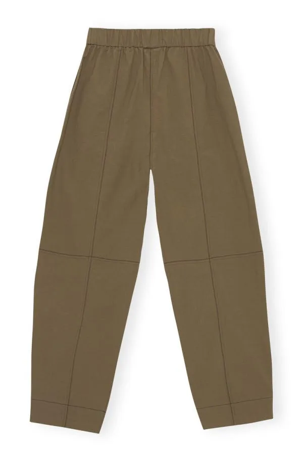 Clothing GANNI Trousers Elasticated Curve Trousers Teak Clothing GANNI Trousers Elasticated Curve Trousers Teak
