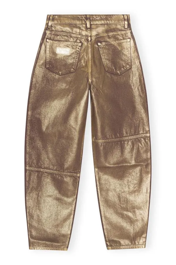 Clothing GANNI Trousers Gold Foil Stary Jeans Gold Clothing GANNI Trousers Gold Foil Stary Jeans Gold
