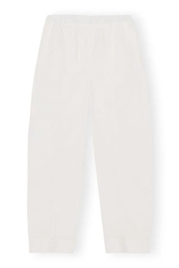 Clothing GANNI Trousers White Elasticated Curve Trousers Egret Clothing GANNI Trousers White Elasticated Curve Trousers Egret