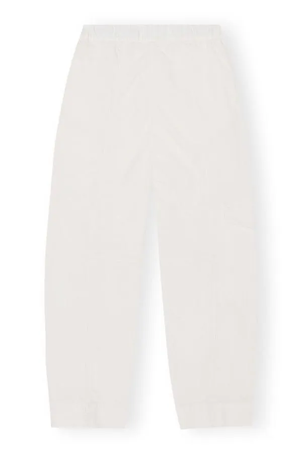 Clothing GANNI Trousers White Elasticated Curve Trousers Egret Clothing GANNI Trousers White Elasticated Curve Trousers Egret