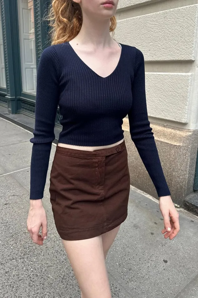 Clothing Meka Longsleeve Knit Top Brandy Melville SWEATERS