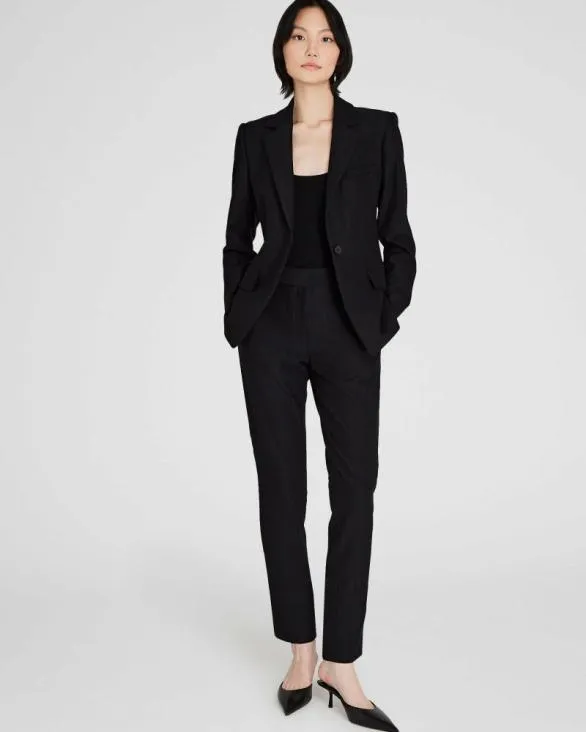 Club Monaco Blazers and Suiting Cutaway Striped Jacquard Blazer Black 8211 Women