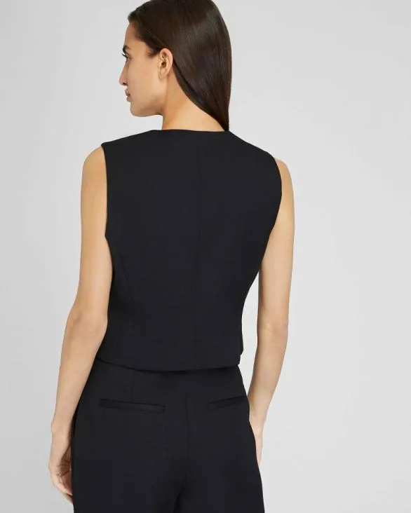 Club Monaco Blazers and Suiting Lightweight Wool Vest Black 8211 Women