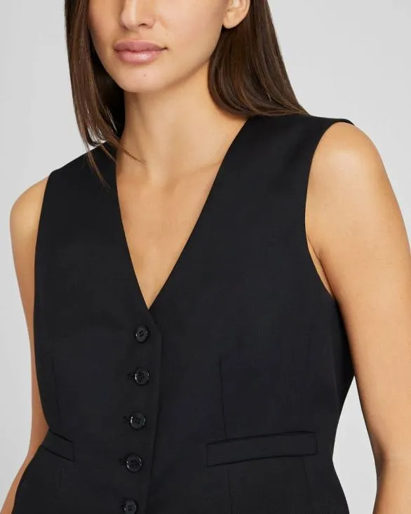 Club Monaco Blazers and Suiting Lightweight Wool Vest Black 8211 Women