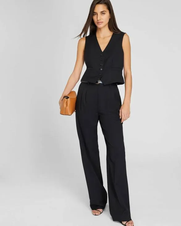 Club Monaco Blazers and Suiting Lightweight Wool Vest Black 8211 Women