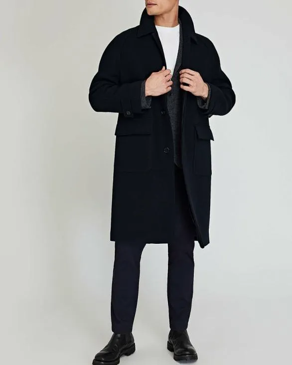 Club Monaco Jackets and Coats Capsule Solid Wool Blend Balmacaan Coat Navy 8211 Men Club Monaco Jackets and Coats Capsule Solid Wool Blend Balmacaan Coat Navy 8211 Men