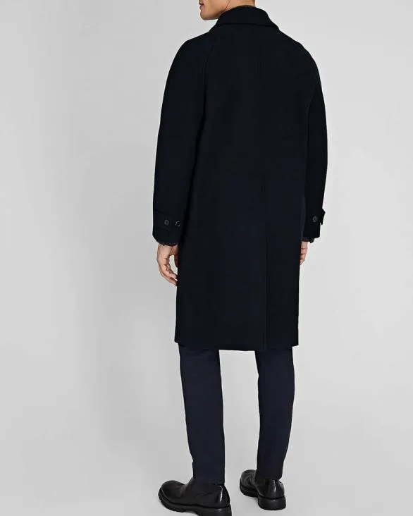 Club Monaco Jackets and Coats Capsule Solid Wool Blend Balmacaan Coat Navy 8211 Men
