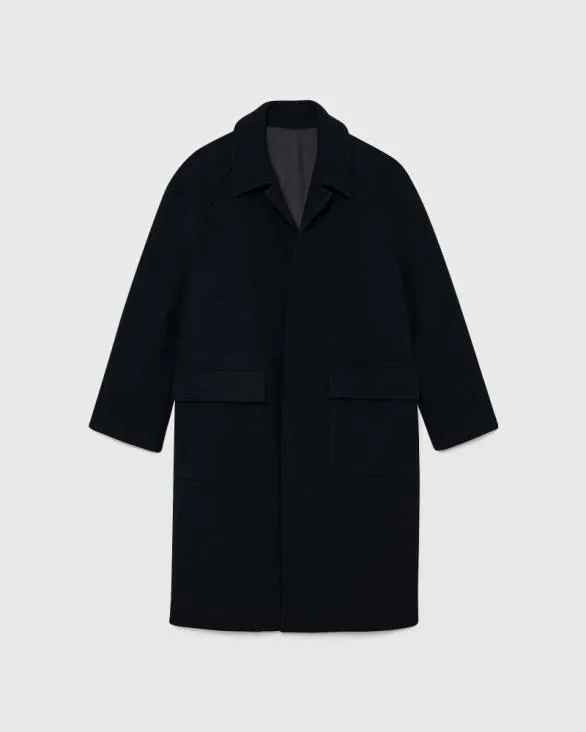 Club Monaco Jackets and Coats Capsule Solid Wool Blend Balmacaan Coat Navy 8211 Men