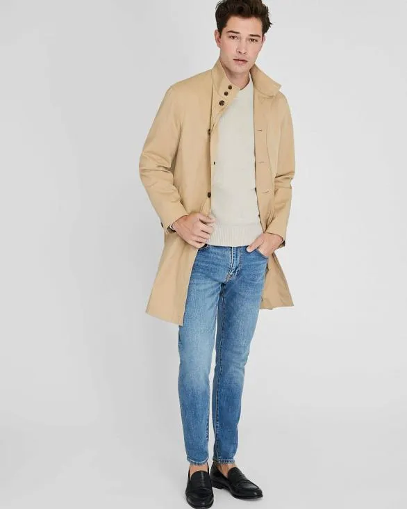 Club Monaco Jackets and Coats Funnel Neck Mac Coat Khaki 8211 Men