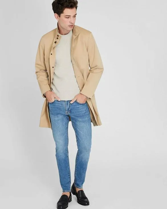 Club Monaco Jackets and Coats Funnel Neck Mac Coat Khaki 8211 Men