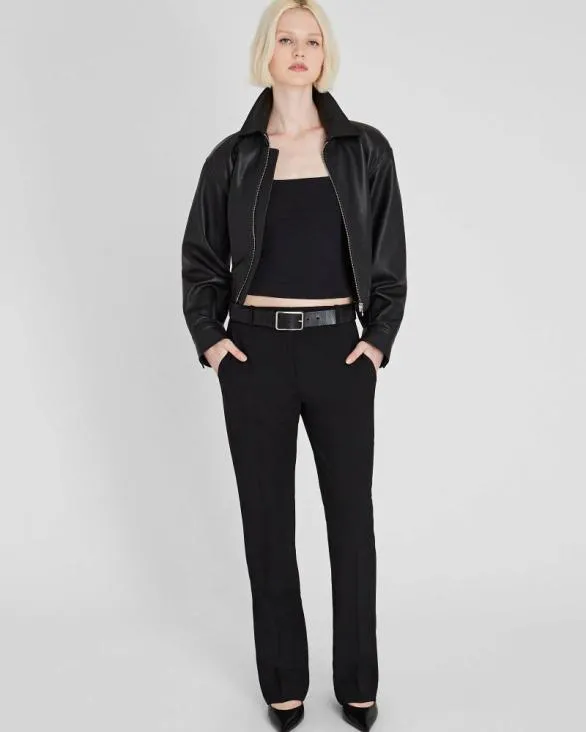 Club Monaco Jackets and Coats Leather Bomber Jacket Black 8211 Women