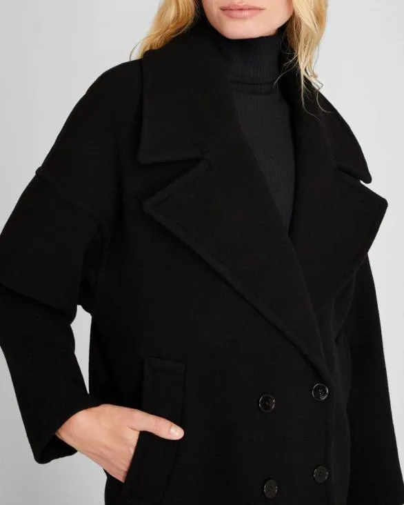 Club Monaco Jackets and Coats Short DoubleBreasted Relaxed Coat Black 8211 Women