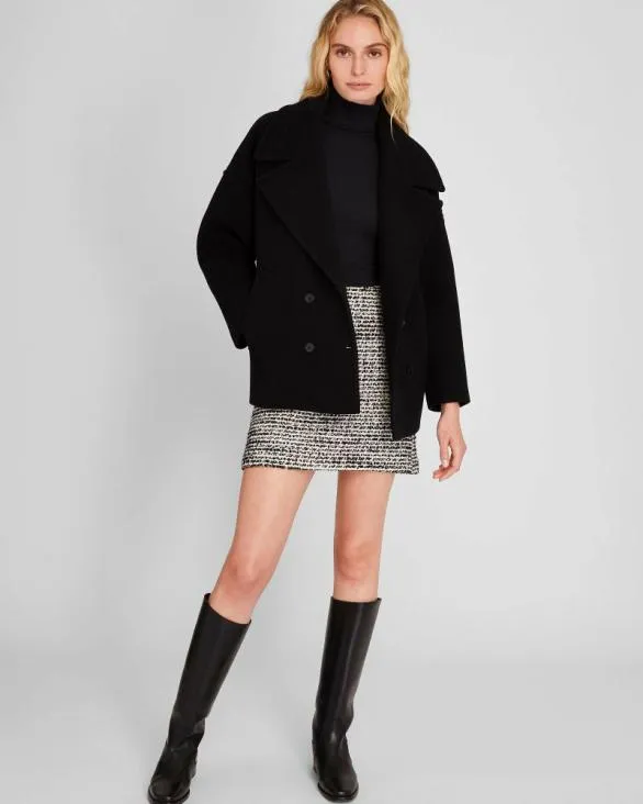 Club Monaco Jackets and Coats Short DoubleBreasted Relaxed Coat Black 8211 Women