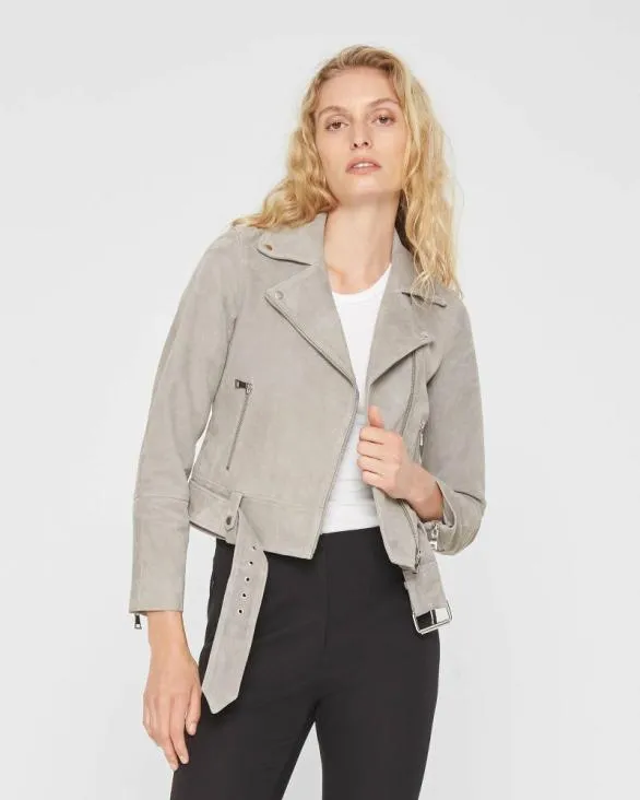 Club Monaco Jackets and Coats Suede Moto Jacket Grey 8211 Women