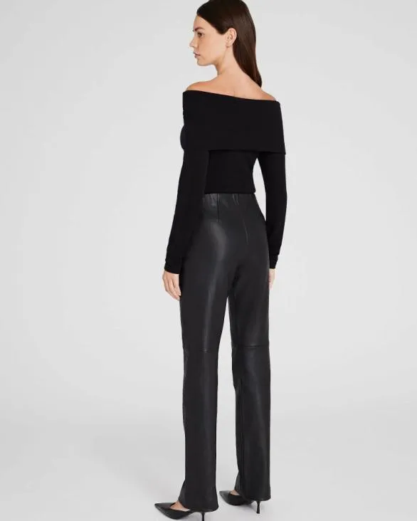 Club Monaco Pants FullLength Leather Pant Black 8211 Women