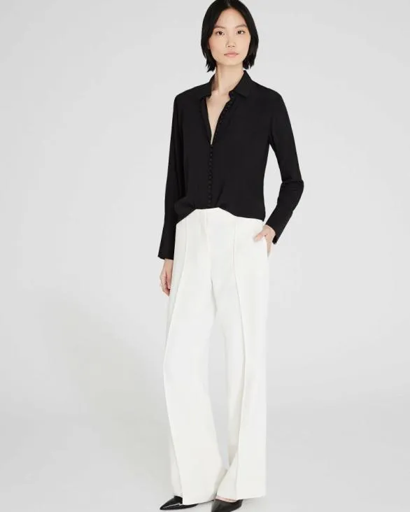 Club Monaco Pants HighRise Fluid Crepe Trouser Off White 8211 Women