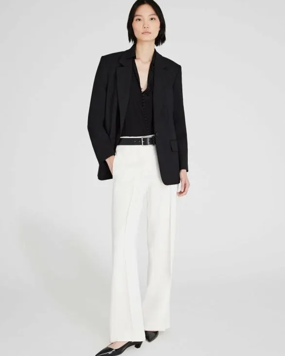 Club Monaco Pants HighRise Fluid Crepe Trouser Off White 8211 Women
