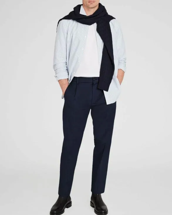 Club Monaco Pants Hybrid Texture Elasticated Trouser Navy 8211 Men