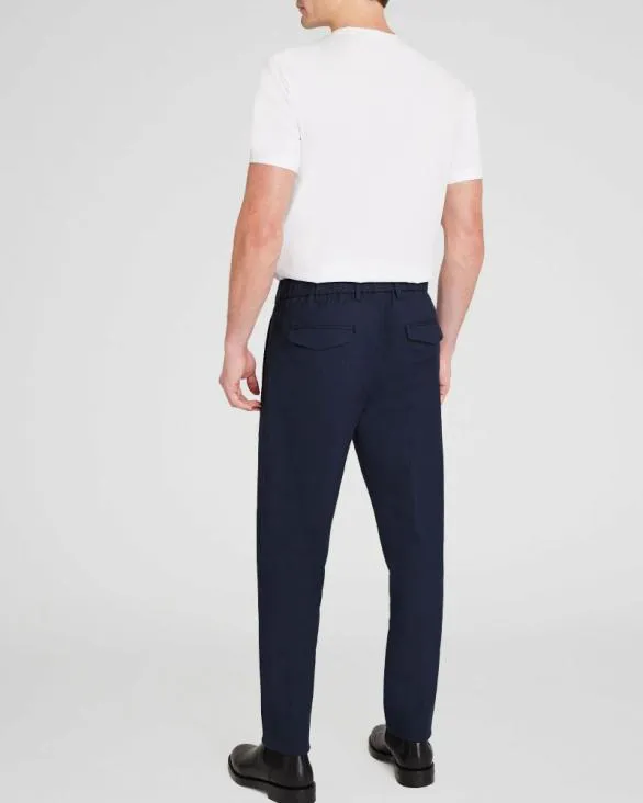 Club Monaco Pants Hybrid Texture Elasticated Trouser Navy 8211 Men