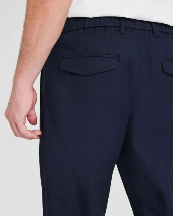 Club Monaco Pants Hybrid Texture Elasticated Trouser Navy 8211 Men