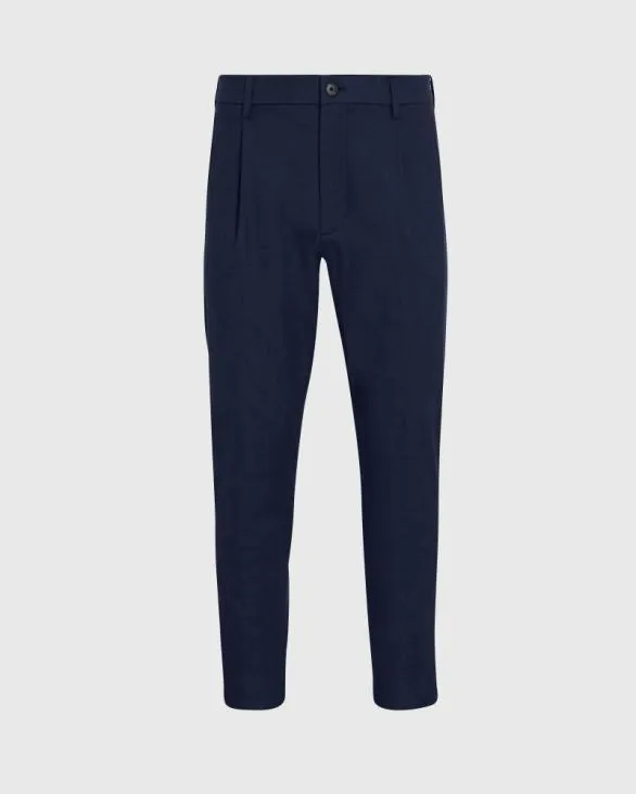 Club Monaco Pants Hybrid Texture Elasticated Trouser Navy 8211 Men