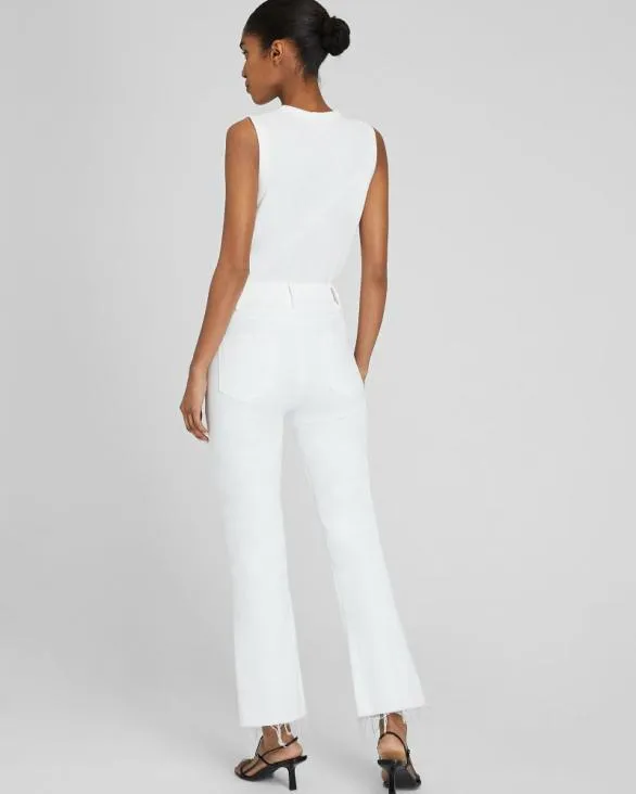 Club Monaco Pants MOTHER The Hustler Ankle Fray Jeans White 8211 Women