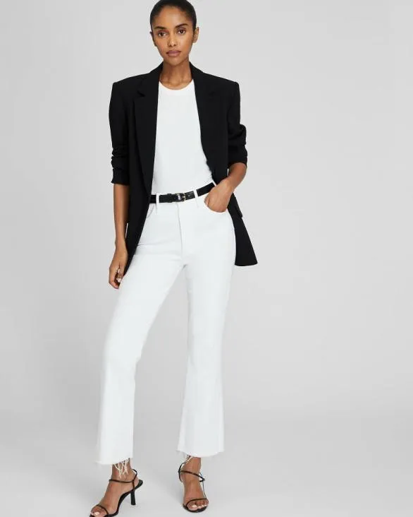 Club Monaco Pants MOTHER The Hustler Ankle Fray Jeans White 8211 Women