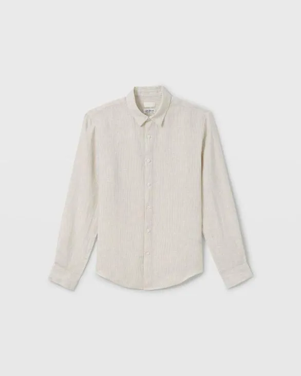 Club Monaco Shirts Carlo Bassetti Italian Linen Stripe Shirt Tan Stripe 8211 Men