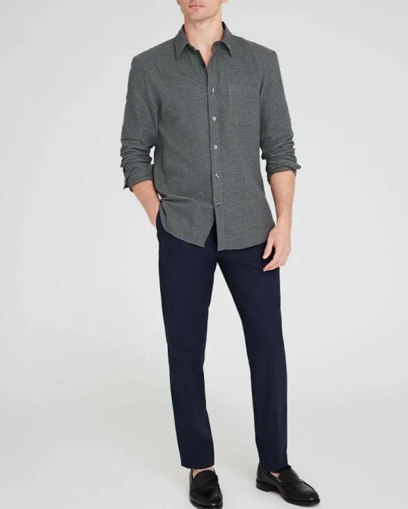 Club Monaco Shirts Houndstooth Lightweight Flannel Shirt Olive 8211 Men