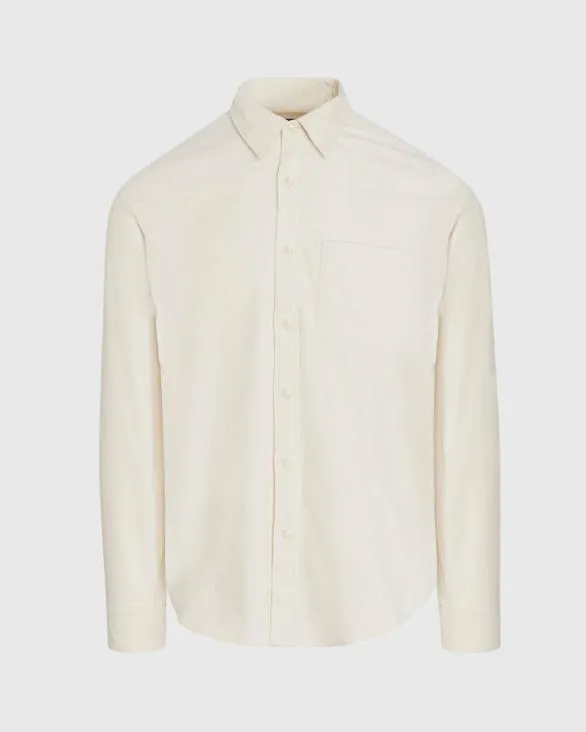 Club Monaco Shirts LongSleeve Corduroy Shirt Cream 8211 Men