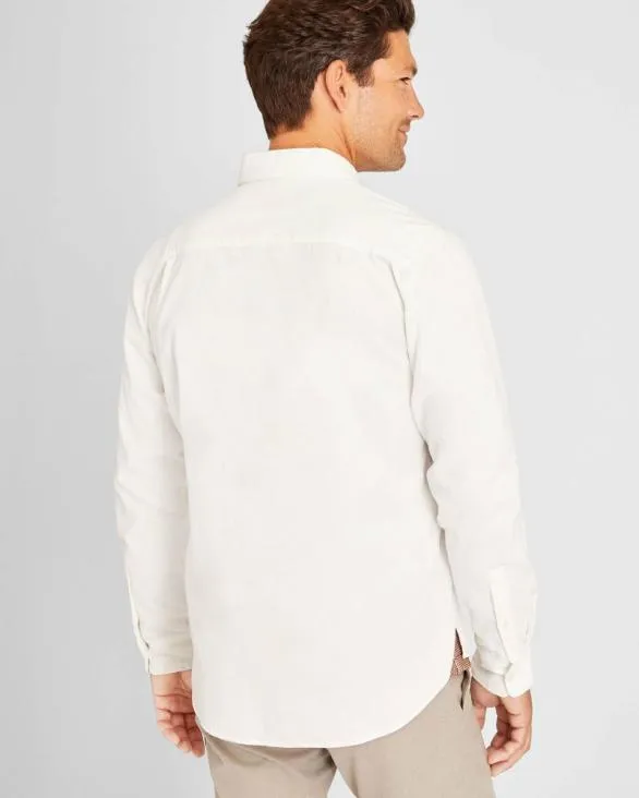 Club Monaco Shirts LongSleeve Corduroy Shirt Cream 8211 Men