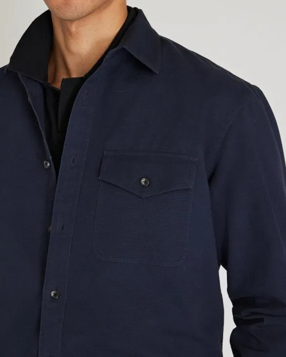 Club Monaco Shirts LongSleeve Standard Texture Shirt Dark Blue 8211 Men
