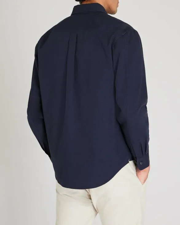 Club Monaco Shirts LongSleeve Standard Texture Shirt Dark Blue 8211 Men