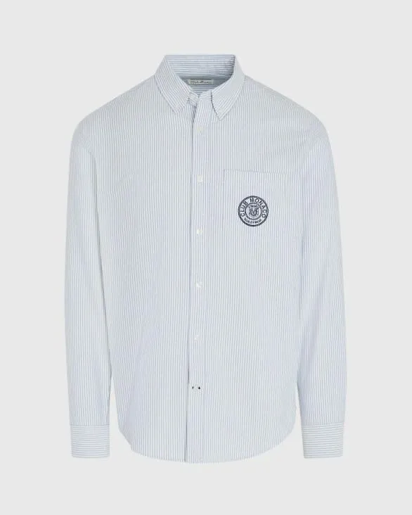 Club Monaco Shirts Striped Crest Oxford Shirt Blue 8211 Men