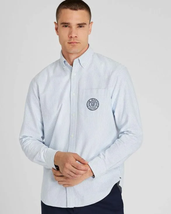 Club Monaco Shirts Striped Crest Oxford Shirt Blue 8211 Men