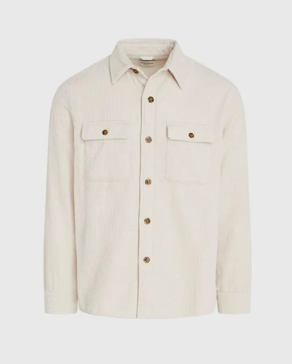 Club Monaco Shirts Wide Wale Corduroy Shirt Jacket Cream Base 8211 Men