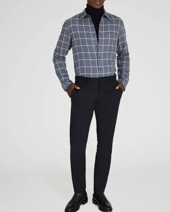 Club Monaco Shirts Windowpane Lightweight Flannel Shirt Grey 8211 Men