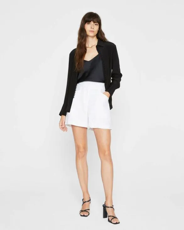 Club Monaco Shorts Linen Blend Short White Base 8211 Women