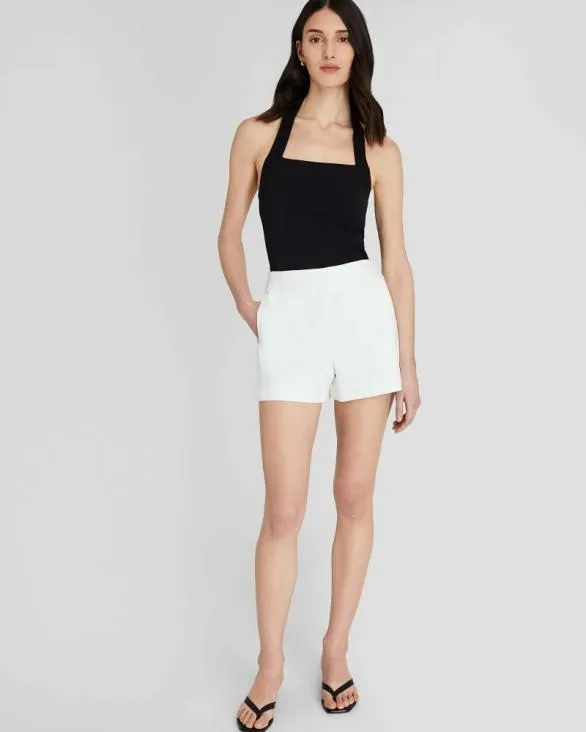 Club Monaco Shorts Textured HighRise Short White 8211 Women
