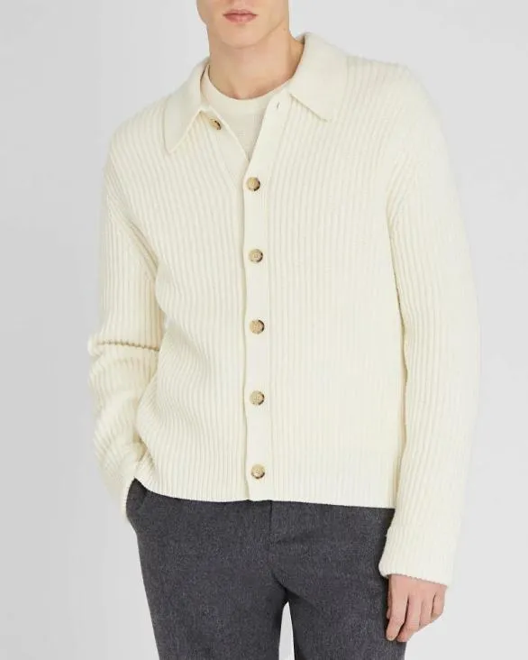 Club Monaco Sweaters Chunky Collar Cardigan Off White 8211 Men