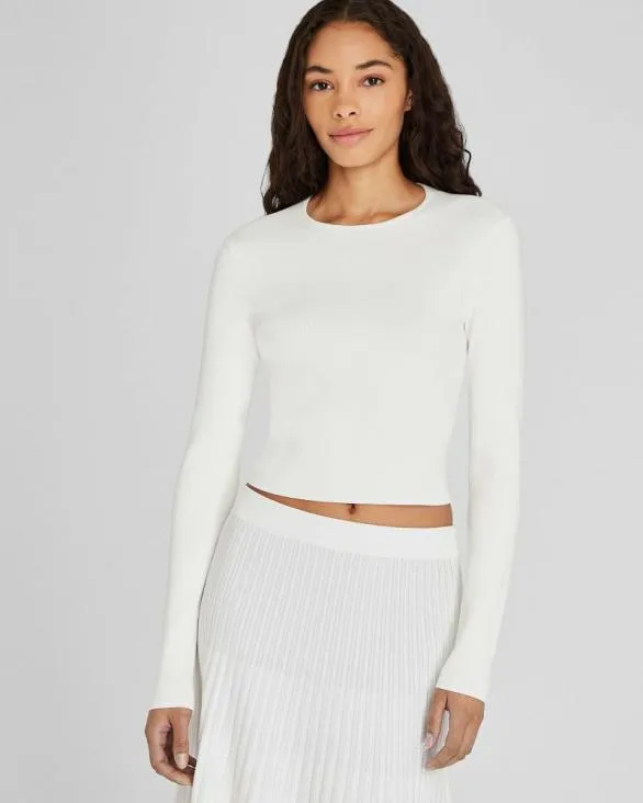 Club Monaco Sweaters Slim Fit Ribbed Sweater Soft Pearl 8211 Women