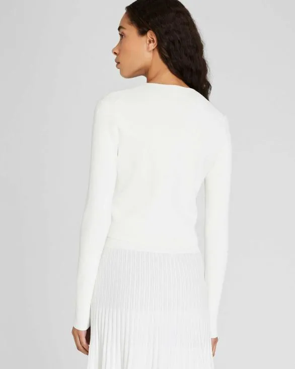 Club Monaco Sweaters Slim Fit Ribbed Sweater Soft Pearl 8211 Women