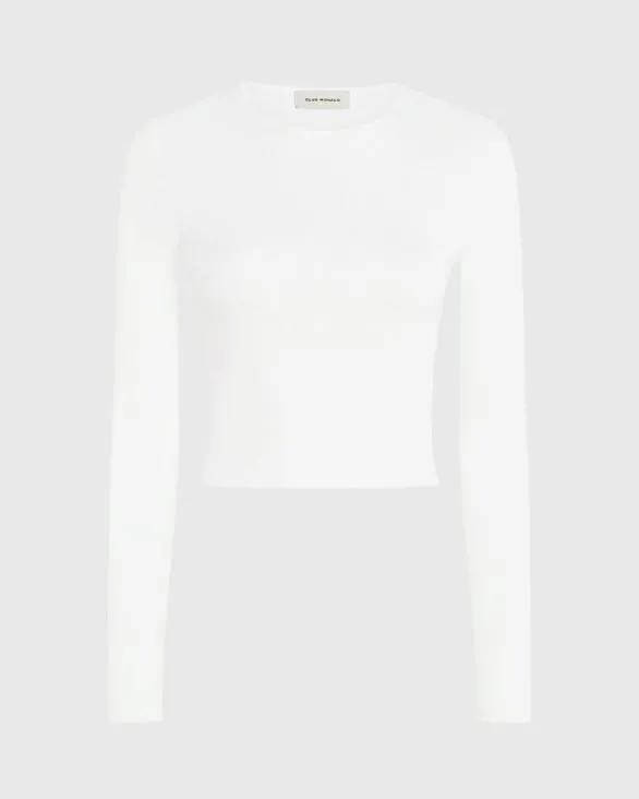 Club Monaco Sweaters Slim Fit Ribbed Sweater Soft Pearl 8211 Women