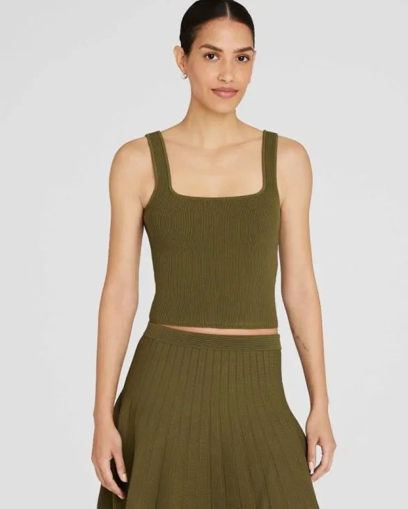 Club Monaco Sweaters Square Neck Tank Olive Drab 8211 Women