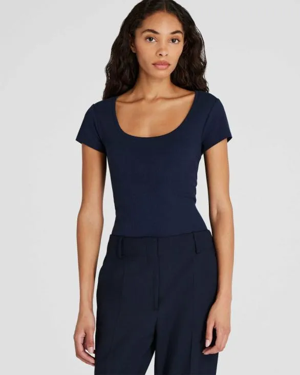 Club Monaco Tees Bowee Scoop Neck Tee Navy 8211 Women