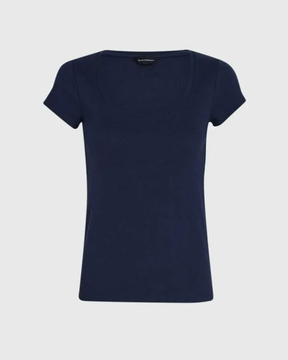 Club Monaco Tees Bowee Scoop Neck Tee Navy 8211 Women